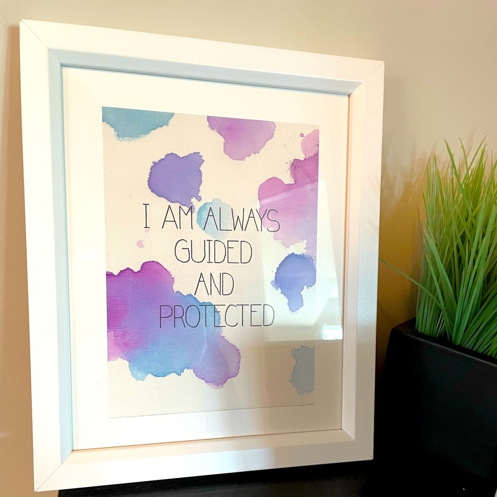 Society6 - “I Am Always Guided And Protected” - Framed Art Print